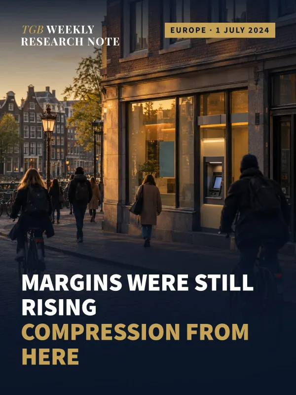 European bank net interest margins widened again in Q1 2024 and are now expected to compress as the ECB cuts rates