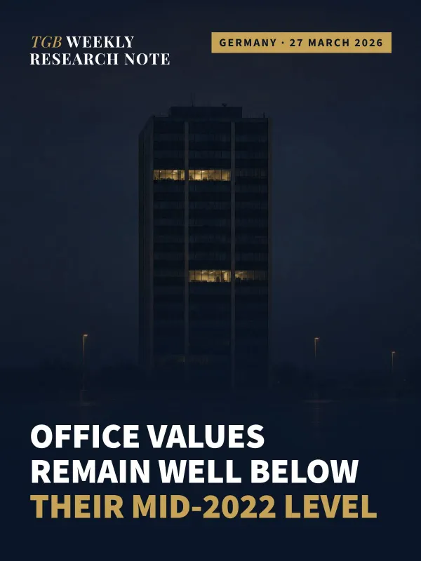 German banks face continued commercial real estate stress as office values remain well below their mid-2022 level
