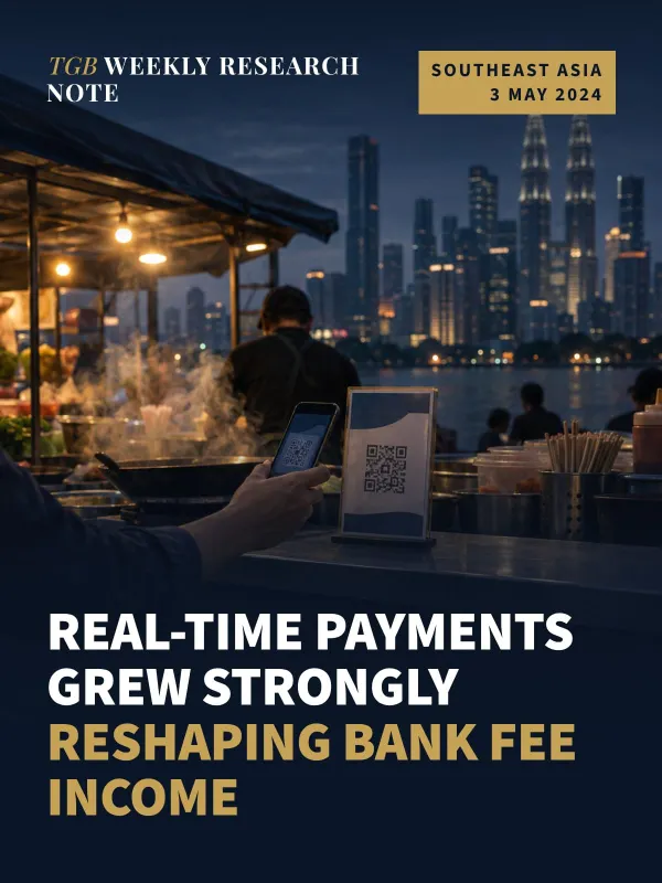 Real-time payments grew strongly across Southeast Asia between 2021 and 2023, reshaping bank fee income models