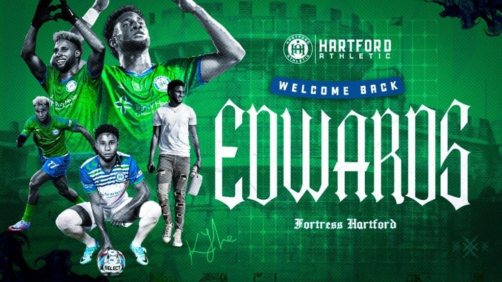 Kyle Edwards Returns to Hartford Athletic for 2025 Season Post feature image