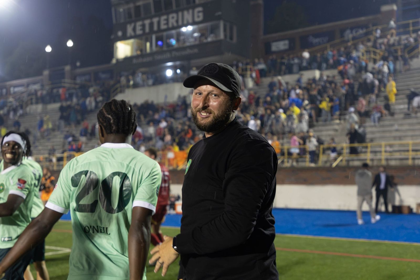 Chris Taylor smiles after winning his second USL League Two national championship