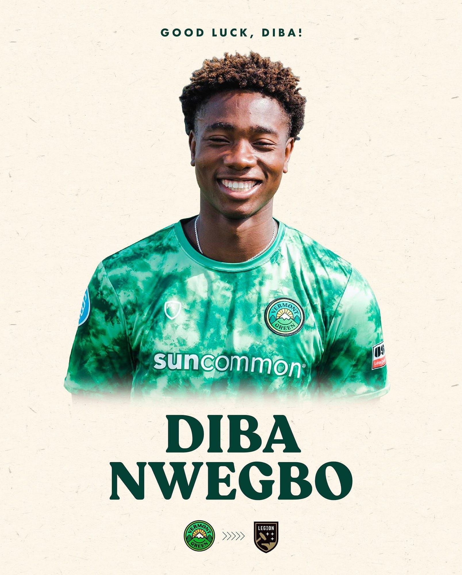 Vermont Green FC Star Diba Nwegbo Signs With Birmingham Legion FC Post image