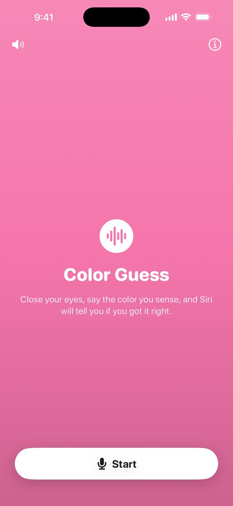 Tap Start, then close your eyes.