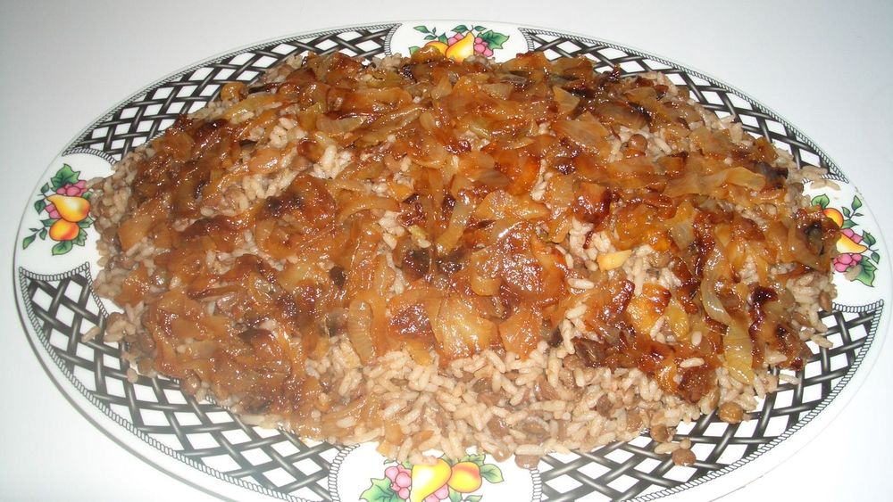 Mujaddara, cooked seed-oil-free with traditional fats