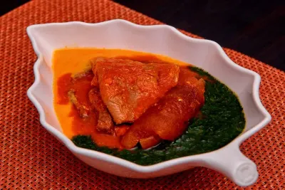 Egusi Stew in Red Palm Oil — Nigerian Melon Seed Stew