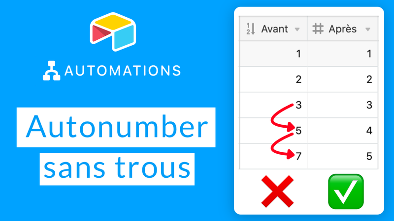 Autonumber sans trous dans Airtable