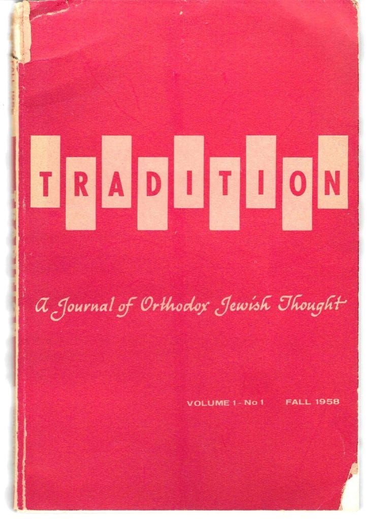 R. Lamm and the Founding of TRADITION