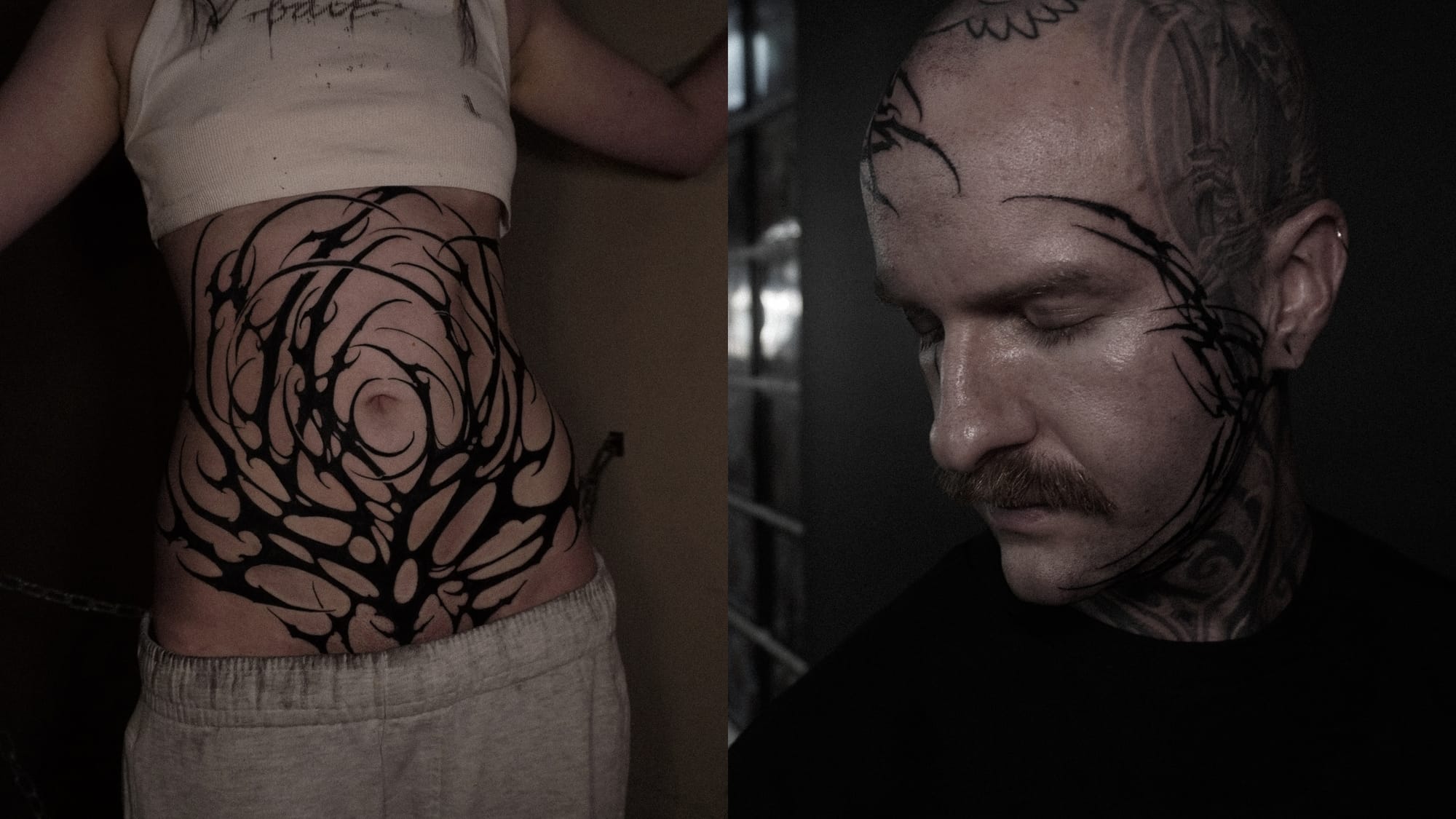 Celia Dunne's work. Vampire tribal, ornamental, unclassifiable. Photo: supplied by @celiadunne_tattoos