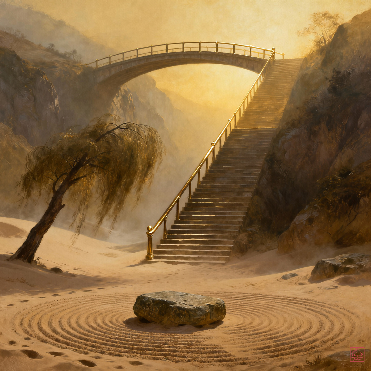 Liminal Bridge in a Desert Mind