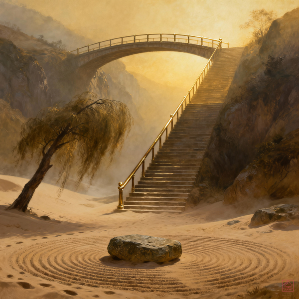 Liminal Bridge in a Desert Mind