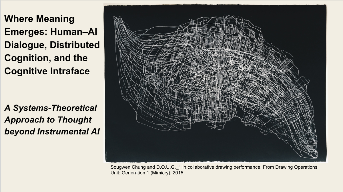 Where Meaning Emerges: Human–AI Dialogue, Distributed Cognition, and the Cognitive Intraface
