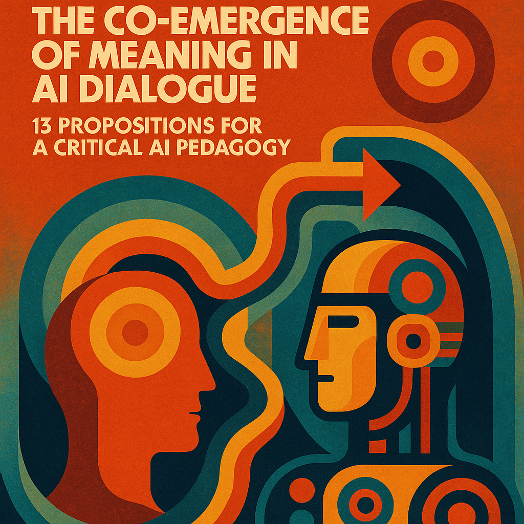 Attuning, Orienting, and Navigating the Co-Emergence of Meaning in AI Dialogue: 13 Propositions for a Critical AI Pedagogy