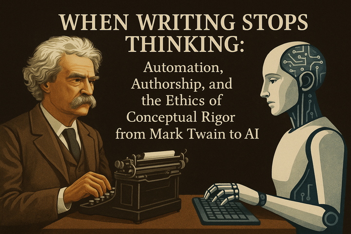 When Writing Stops Thinking: Automation, Authorship, and the Ethics of Conceptual Rigor from Mark Twain to AI