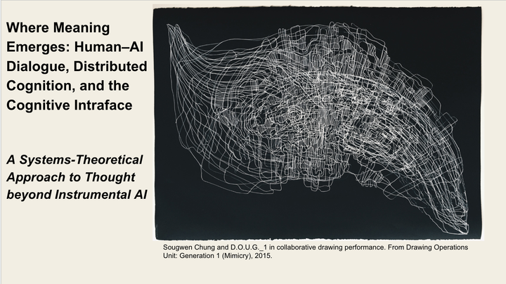 Where Meaning Emerges: Human–AI Dialogue, Distributed Cognition, and the Cognitive Intraface