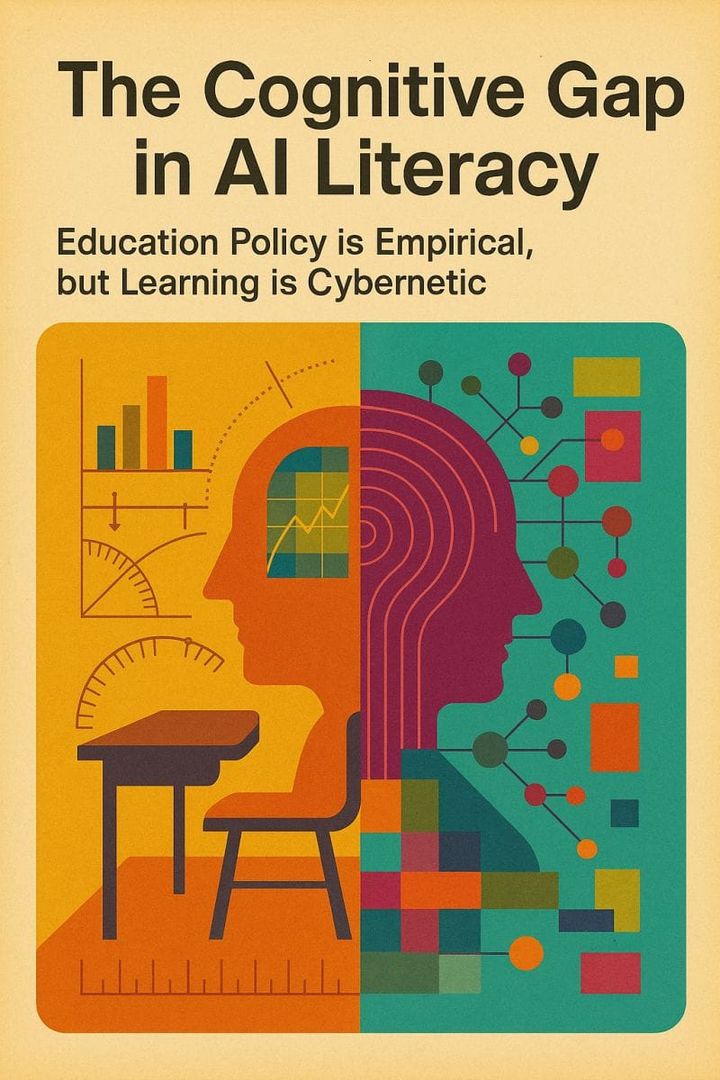 The Cognitive Dissonance of AI Literacy: Education Policy is Empirical, but Learning is Cybernetic