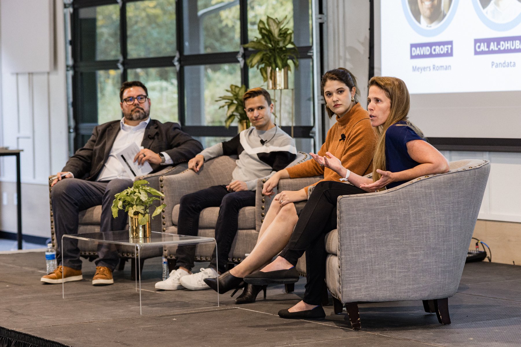   Scheduler AI Co-Founder and CEO Maddie Bell far right.  