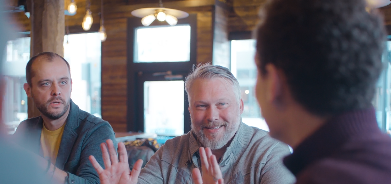   Clarence Health Founder Andy Lozier, center  