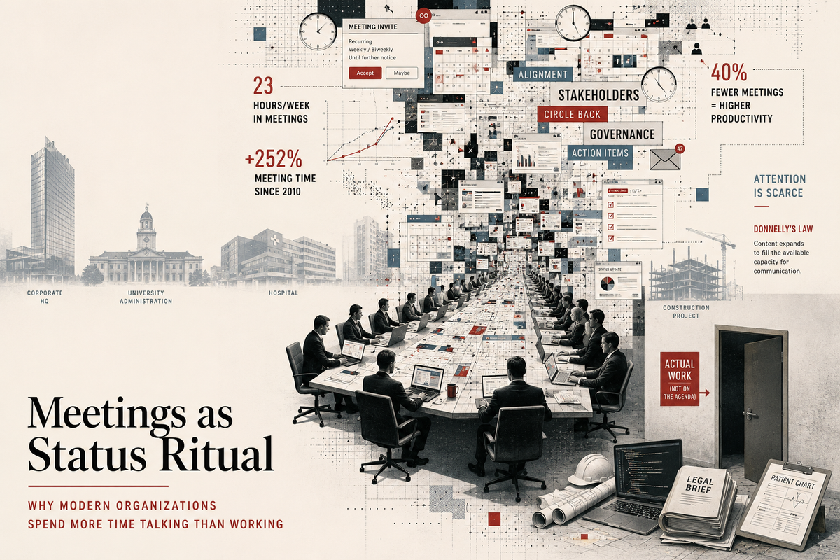 Meetings as Status Ritual: Why Modern Organizations Spend More Time Talking Than Working