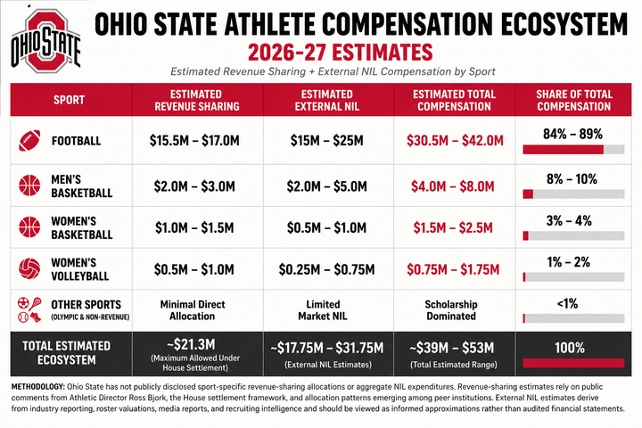 Ohio State NIL in 2026: Revenue Sharing, Football Spending and Athletic Priorities