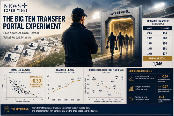 Big Ten Transfer Portal Strategies: Five Years of Data Reveal What Actually Wins