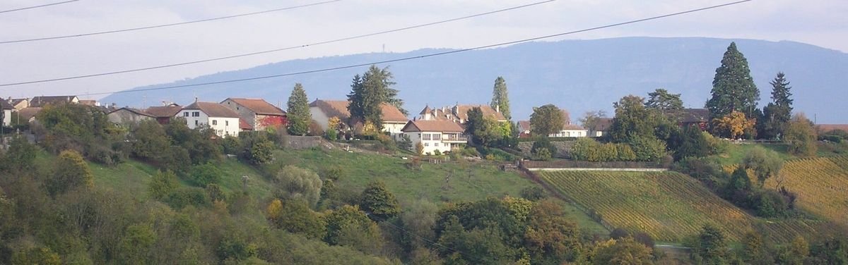 Dorf Russin von Dardagny aus gesehen