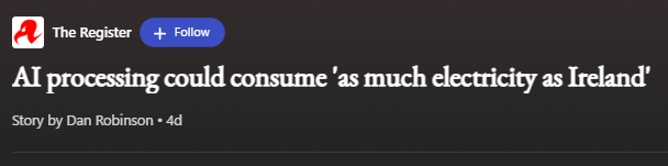 AI processing could consume 'as much electricity as Ireland'