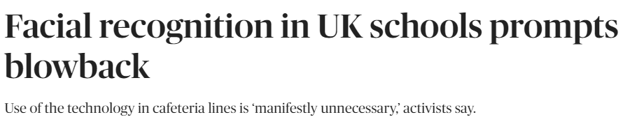 Facial recognition in UK schools prompts blowback