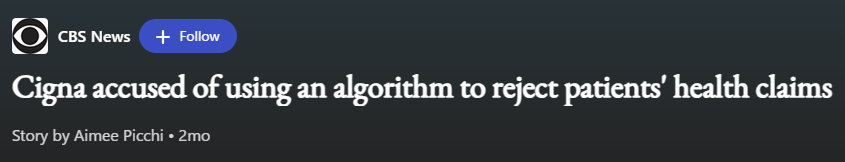 Cigna accused of using an algorithm to reject patients' health claims