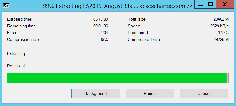 Extracting all the folders with 7-Zip