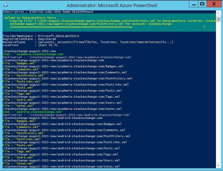 Example of running the script