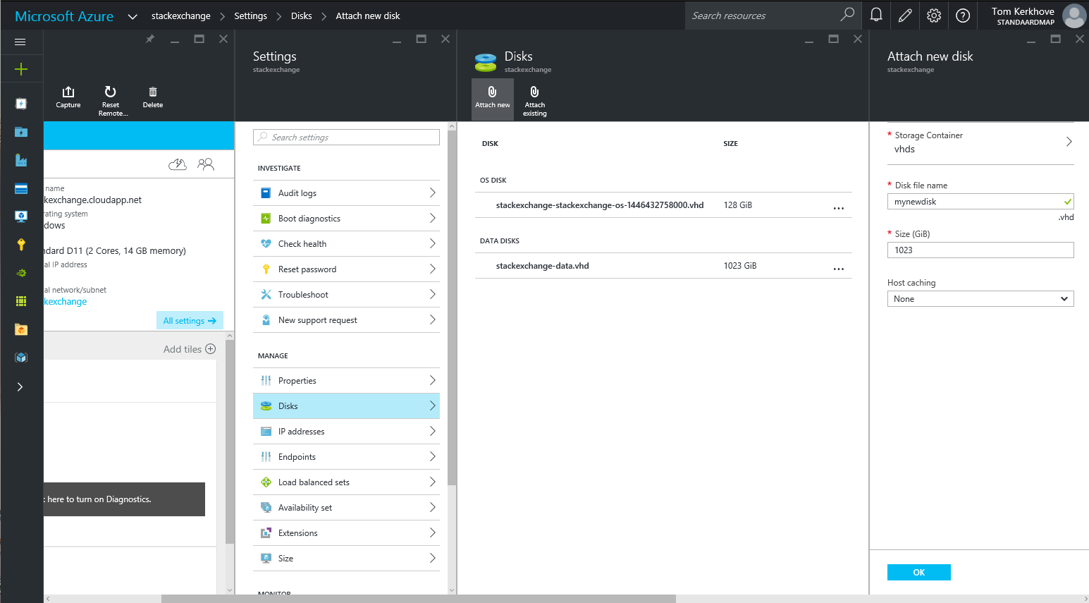 Adding a new data disk