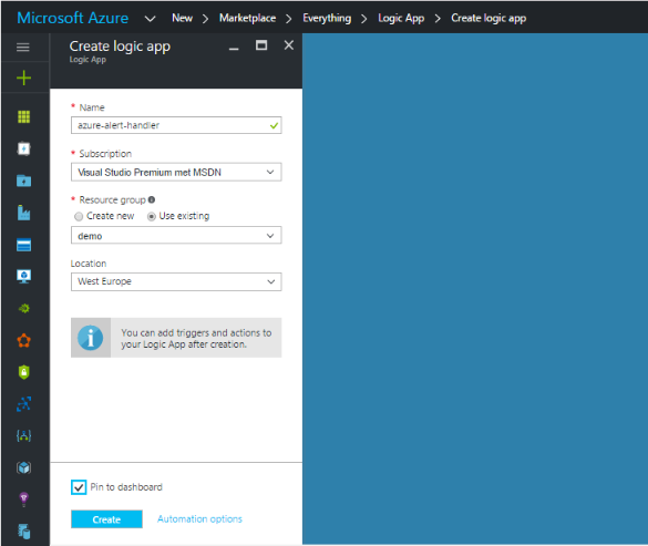 Creating a new Logic App