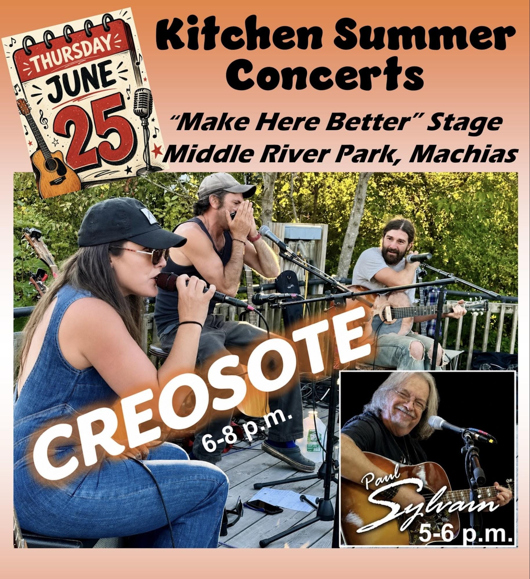Creosote, Sylvain Kick Off 2026 Kitchen Summer Concert Series June 25 at Middle River Park
