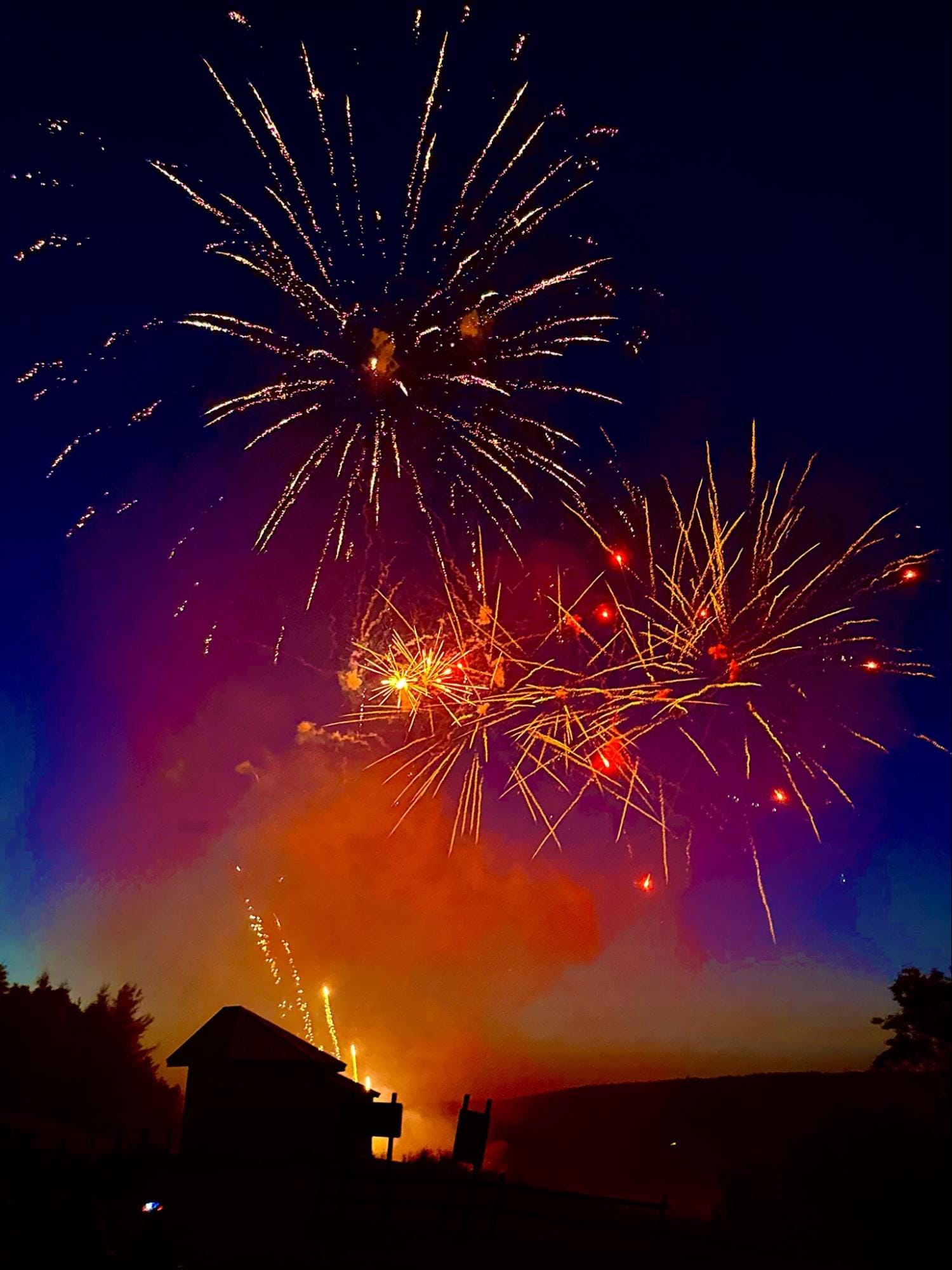 Sparks from Machias’ July 4th Fireworks Display Ignite Brief Blaze in Middle River Park