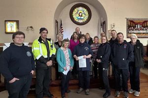 Pleasant River Ambulance Service Receives $1,000 Donation from Columbia Falls Church