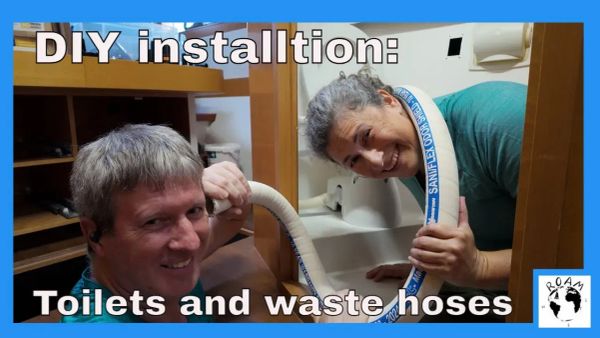 DIY marine toilet and waste water system installation on cruising catamaran