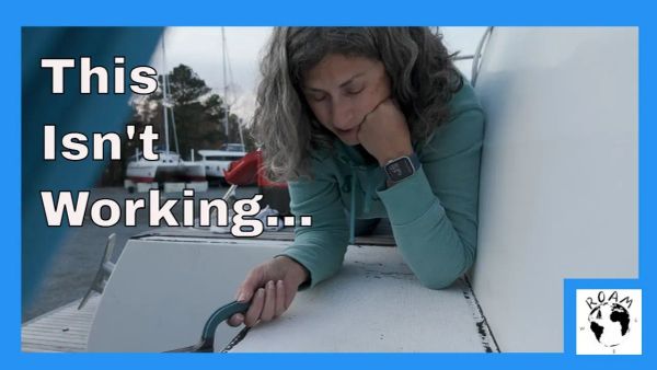 Removing failing teak decking from a cruising catamaran during a sailboat refit.
