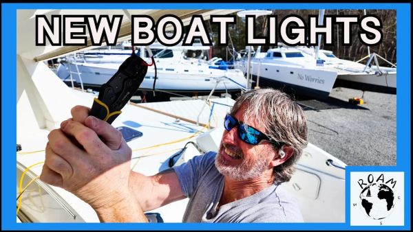 Custom wire harnesses for LED light installation during sailing catamaran electrical system refit