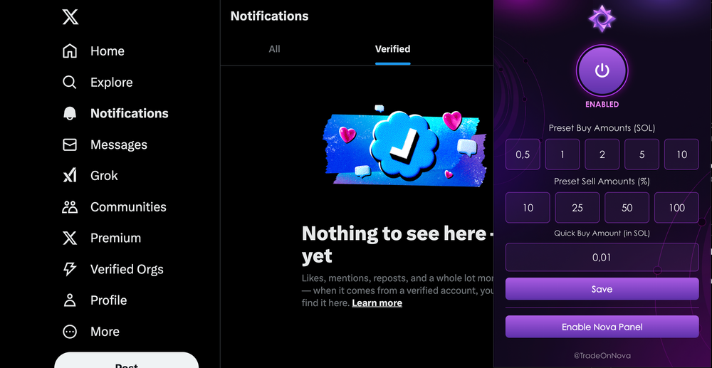 Nova Click Twitter Feed Integration - Screenshot