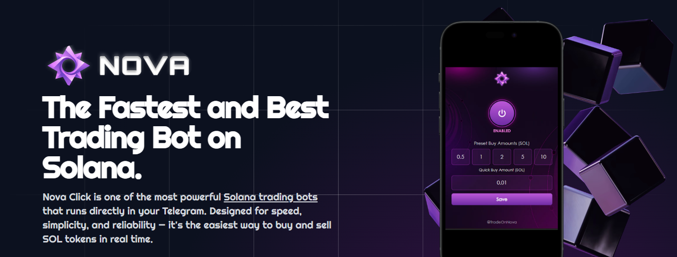 Nova Click Trading Bot - Home Page - Screenshot