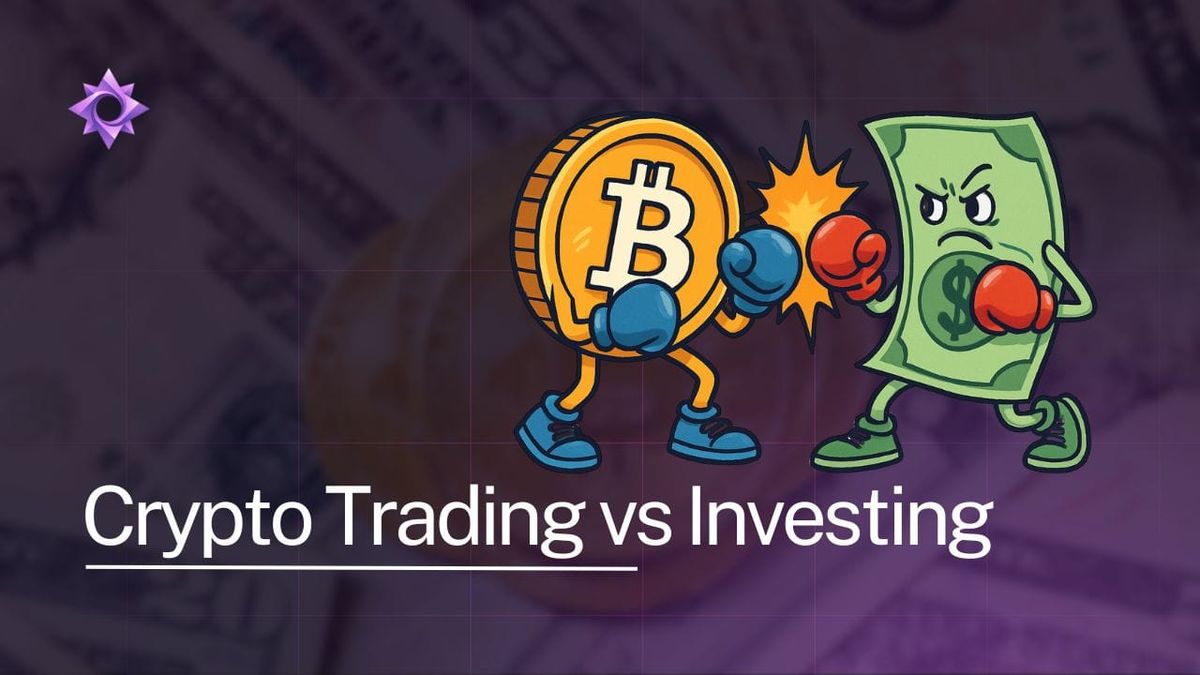 graphic for article Crypto Trading vs Investing