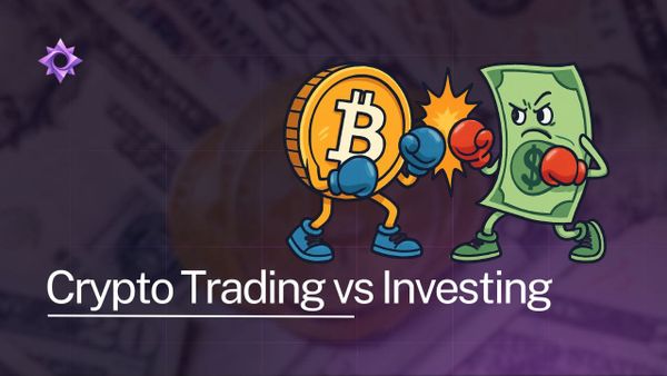 graphic for article Crypto Trading vs Investing