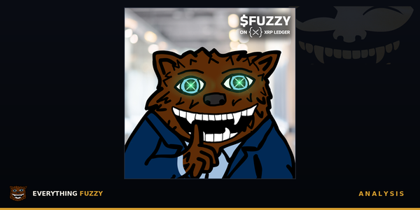 Fuzzy bear artwork on the header banner for the $FUZZY meme-coin story
