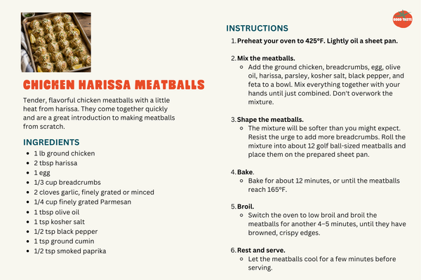 Chicken Harissa Meatballs