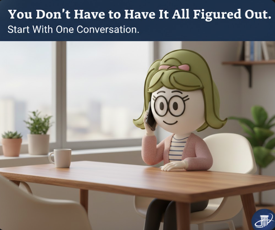 Pinterest pin: Financial help guide for women over 55 showing that asking for guidance is strength not weakness