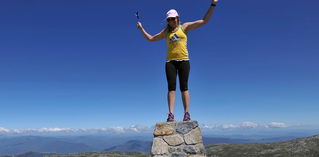 Standing on the cairn at the top of Australia.