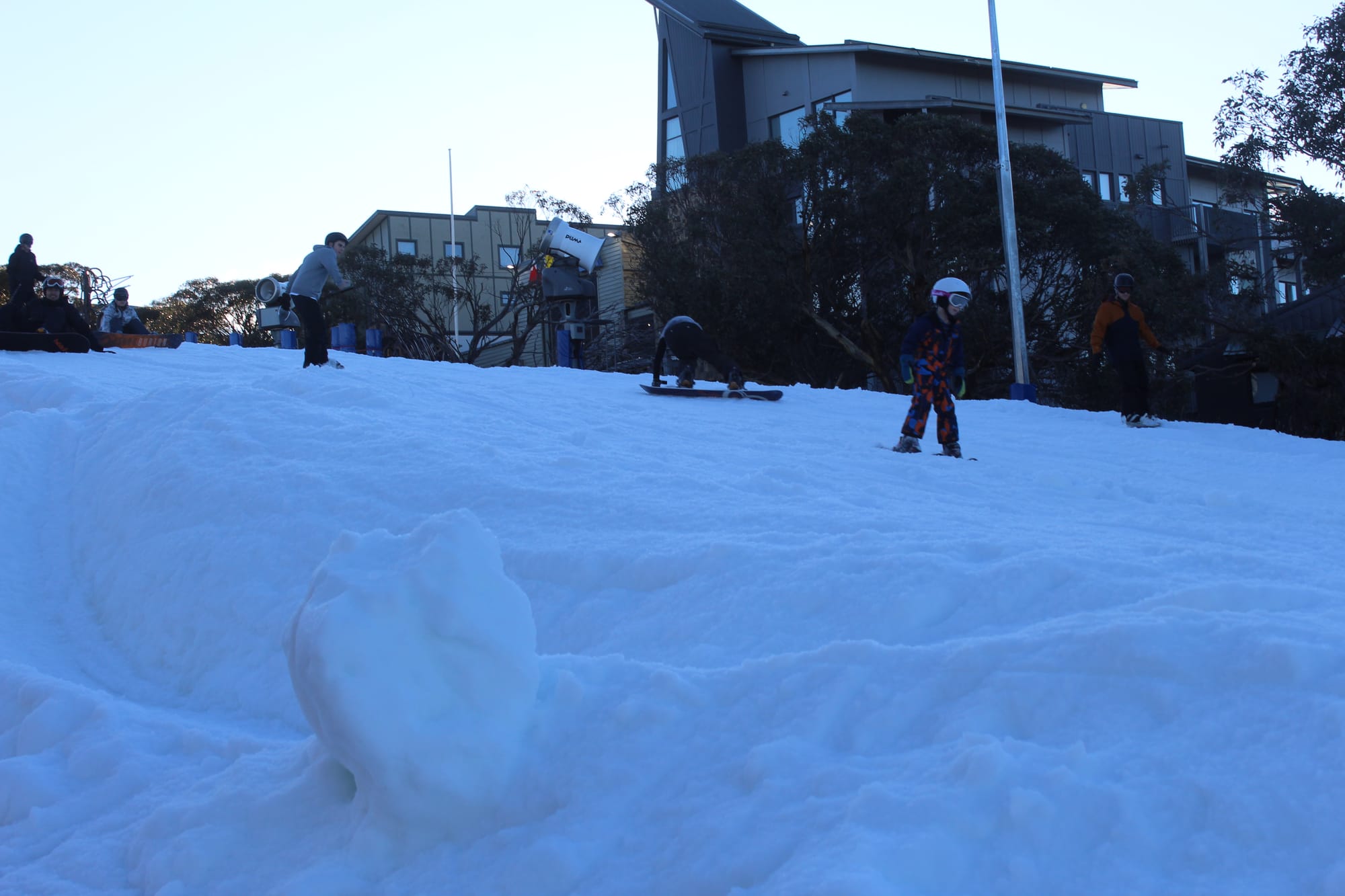 TOO HIGH: Eager skiers and snowboarders rode Bourke Street chairlift all the way to the top. 