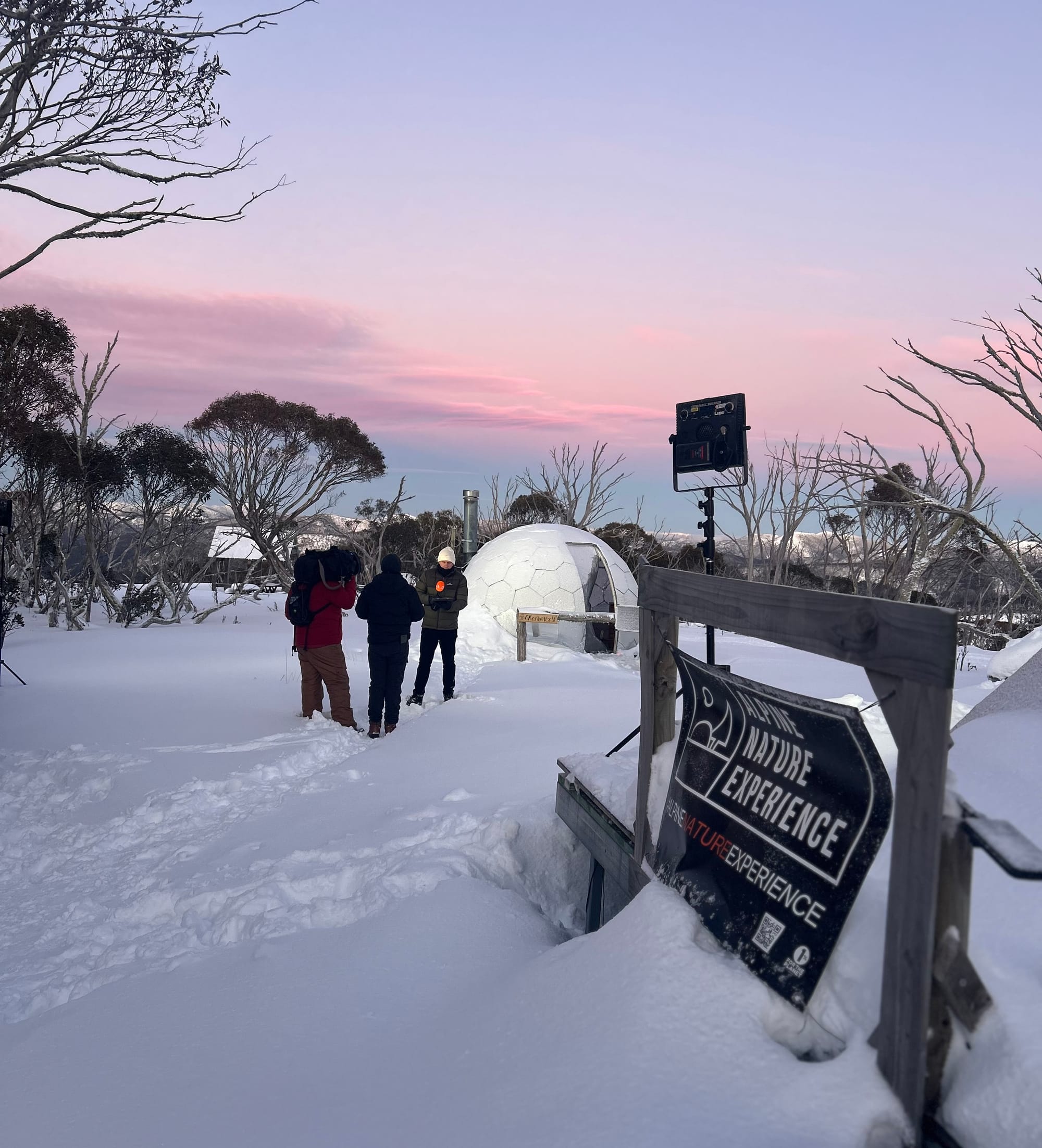 MAGICAL: Australian audiences woke up to this pristine sight last week, when weather presenter Sam Mac did a live cross to Alpine Nature Experiences at Mt Hotham.