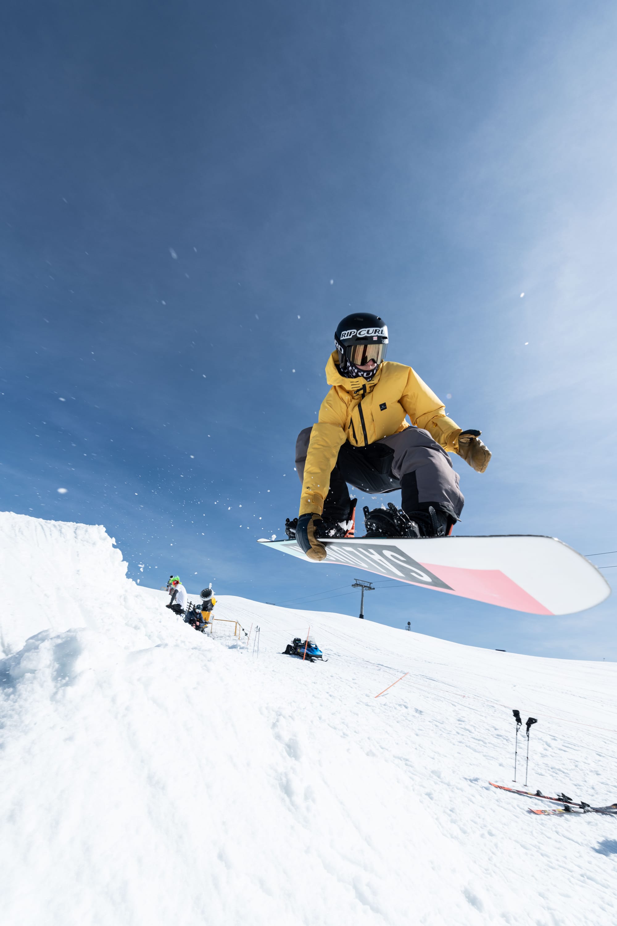HIGH FLYING: During a competition run will McCarthy show  his expertise on the snowboard. PHOTO: Tony Harrington / Mt Buller