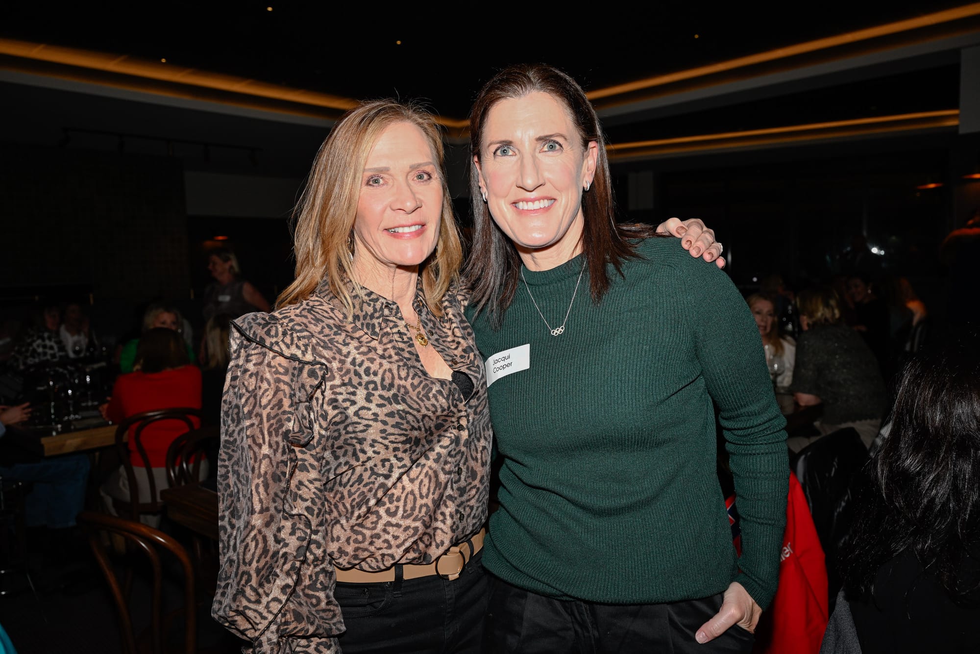 SISTERS:  Suzanne Rumble, Founder Snow Sisters - (left) with special guest Jacquie Cooper - Australian World Cup Arial Skier.
